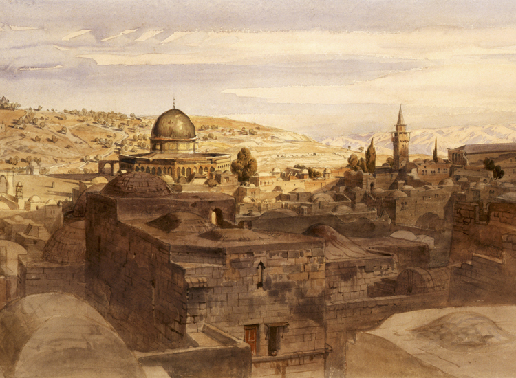 Carl Werner, Gerusalemme (1866-1867), olio su tela, particolare. Londra, Victoria & Albert Museum (Scala)